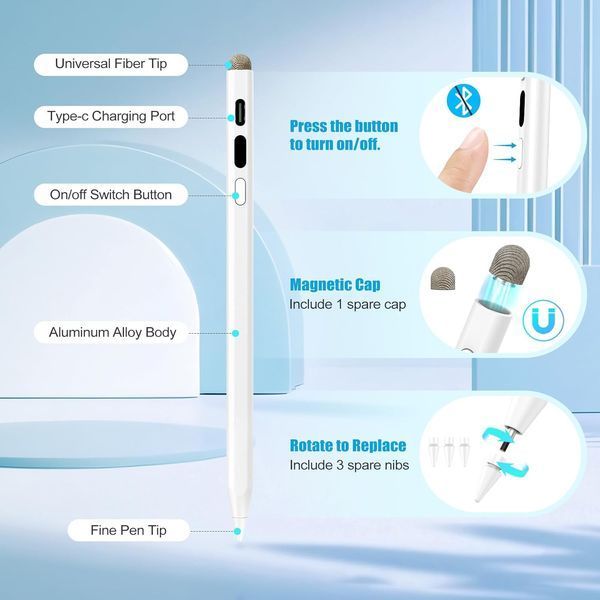 Двойной стилус для iPad и сенсорного экрана, TiMOVO Stylus Pen 287 фото