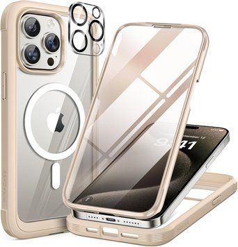 Чохол Miracase Magnetic для iPhone 15 Pro Max, блідо-жовтий 160-1 фото