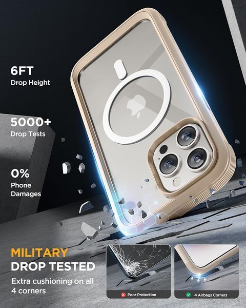 Чехол Miracase Magnetic для iPhone 15 Pro Max, бледно-желтый 160-1 фото