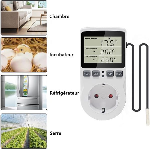 Цифровий термостат KT3100 з розеткою 230V 16A 558-О фото