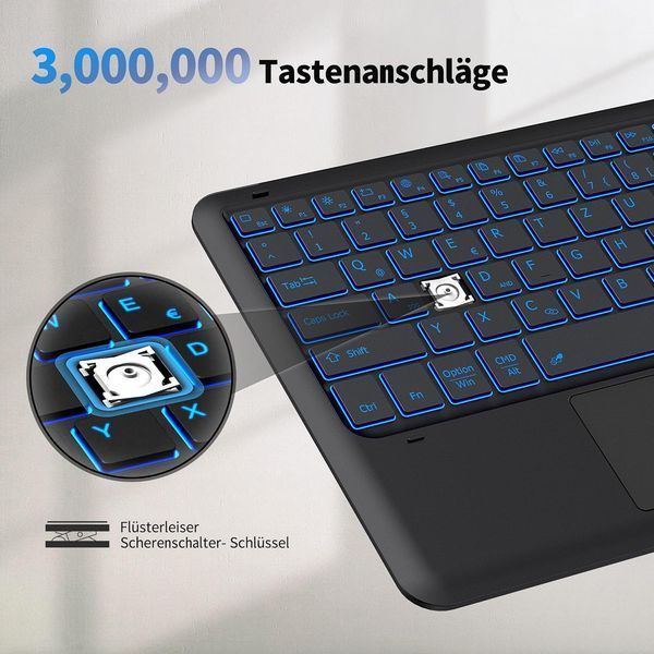 Підсвічена Bluetooth-клавіатура EasyAcc з тачпадом 379 фото