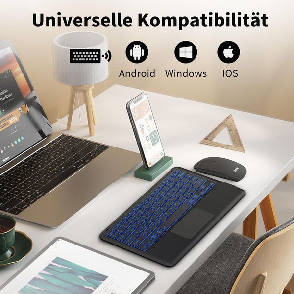 Підсвічена Bluetooth-клавіатура EasyAcc з тачпадом 379 фото