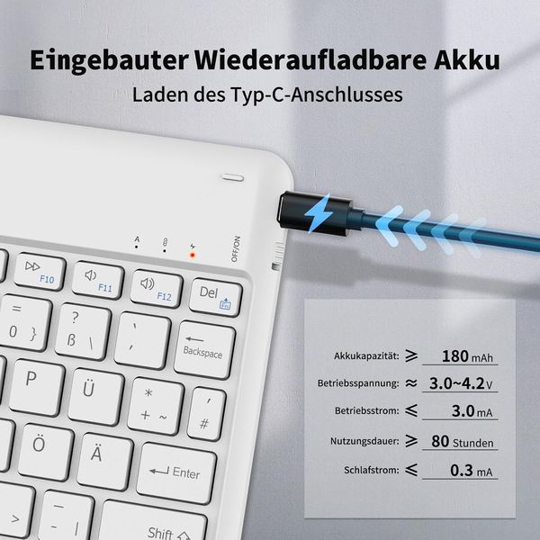 Клавиатура Bluetooth EasyAcc для iPad Air, Pro, iPhone, Samsung 380 фото