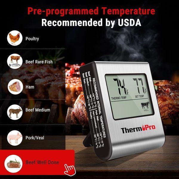 Термометр для приготування їжі та м'яса ThermoPro TP16 341 фото
