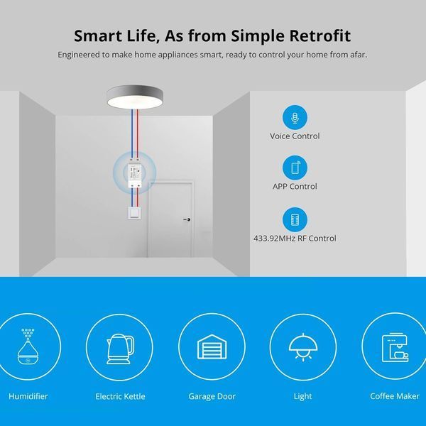 Умный Wi-Fi переключатель Sonoff Basic R2 564-О фото
