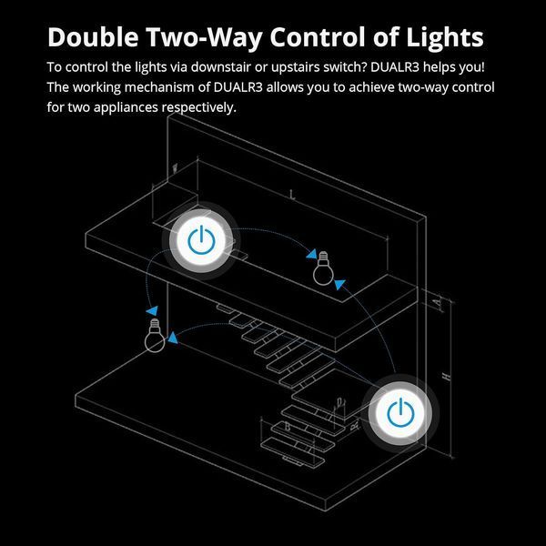 Розумний перемикач Sonoff Dual R3 WiFi  566-О фото