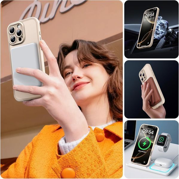 Чохол TOCOL Magnetic для iPhone 16 Pro, в комплекті 2 стікла, пустельний 174-2 фото