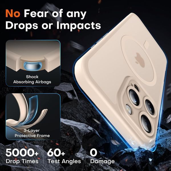Чохол TOCOL Magnetic для iPhone 16 Pro, в комплекті 2 стікла, пустельний 174-2 фото