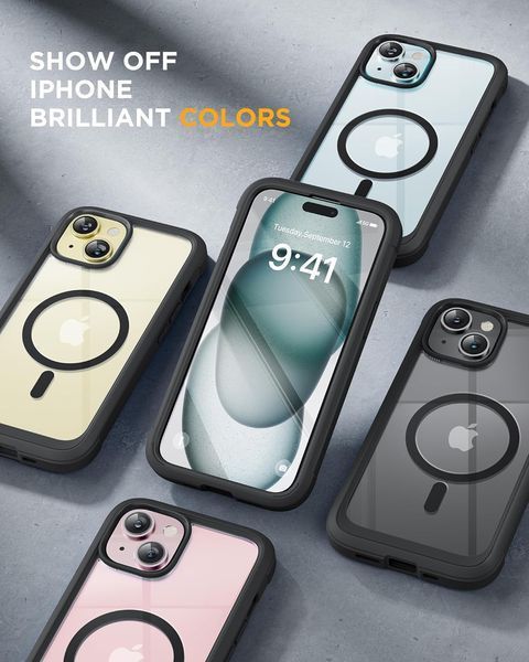Магнітний чохол, бампер Miracase Glass Series для iPhone 15 чорний 154 фото