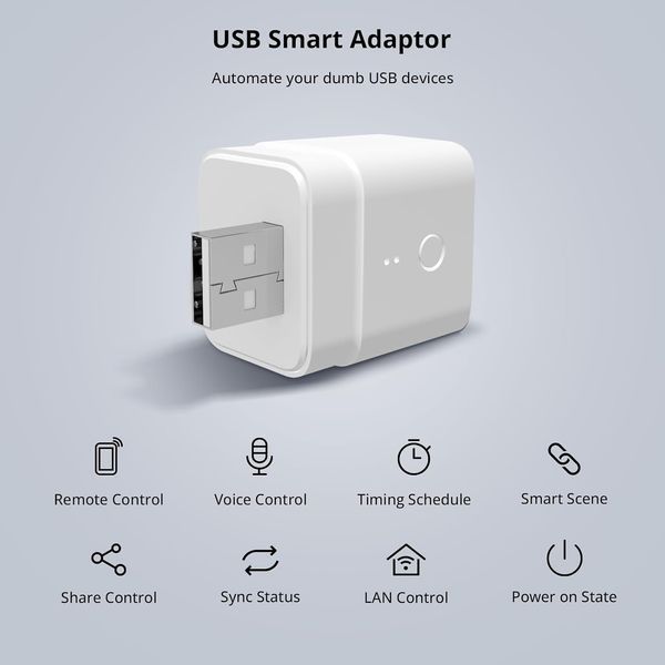Розумний перемикач WiFi-адаптер Sonoff Micro USB 569-О фото