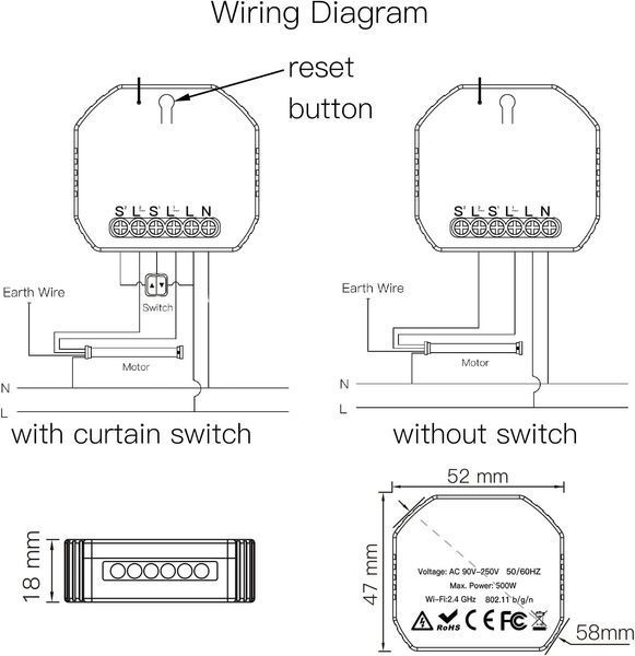 Умный WiFi реле для рулонных штор  570-О фото