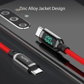 Кабель быстрой зарядки PD 100 Вт SOOPII, USB C до USB C, 1,2 м 299 фото